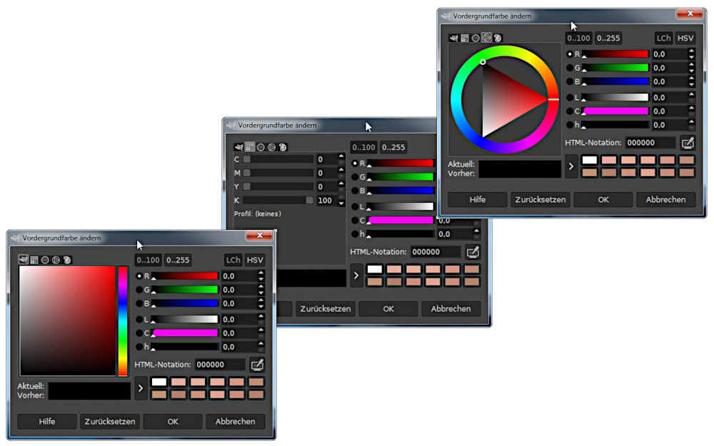 Farbwähler in Gimp